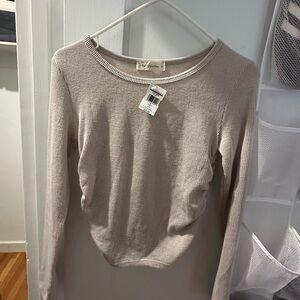 Together Beige Ribbed Knit Top